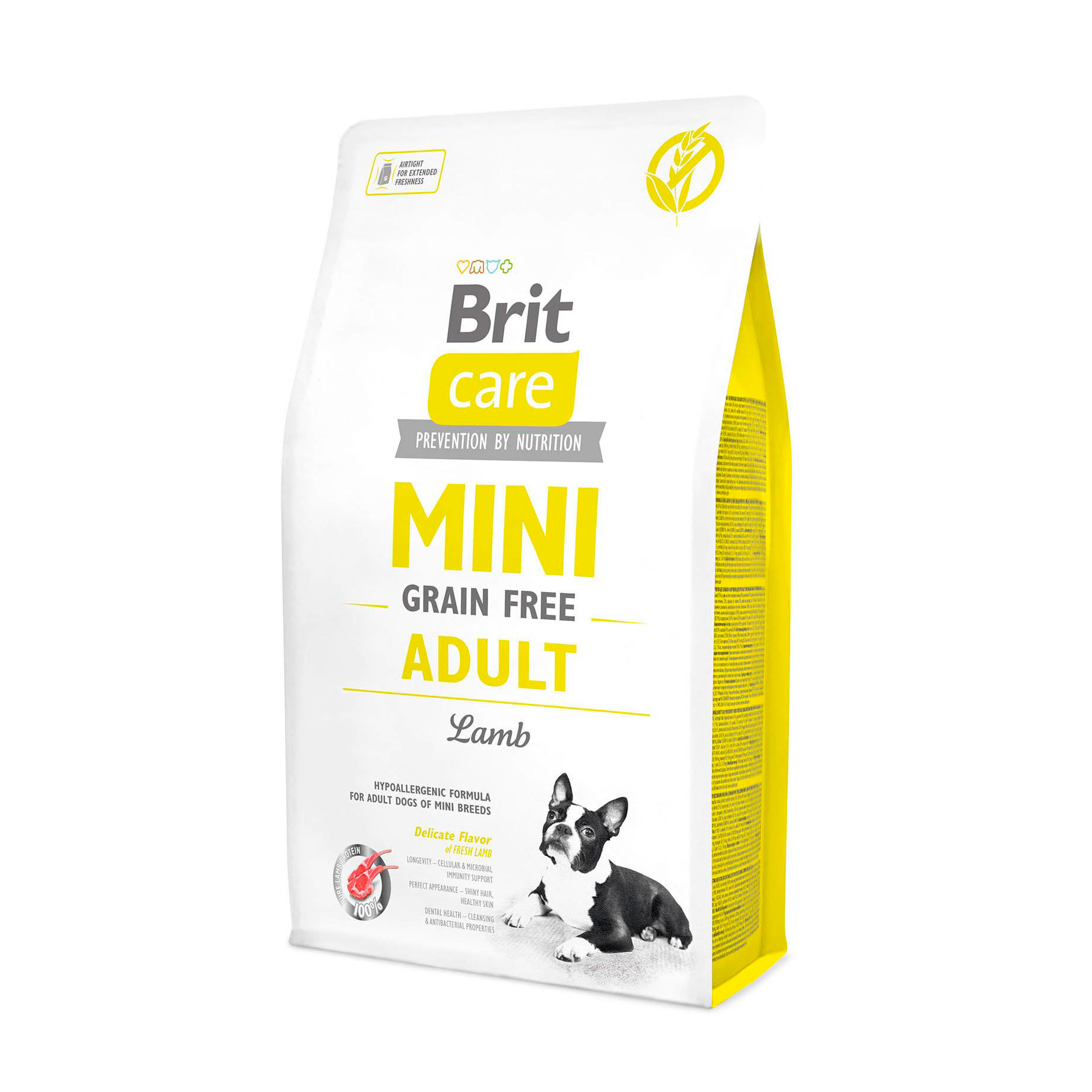 Сухий корм для дорослих собак мініатюрних порід Brit Care Mini Adult з ягням, 2 кг